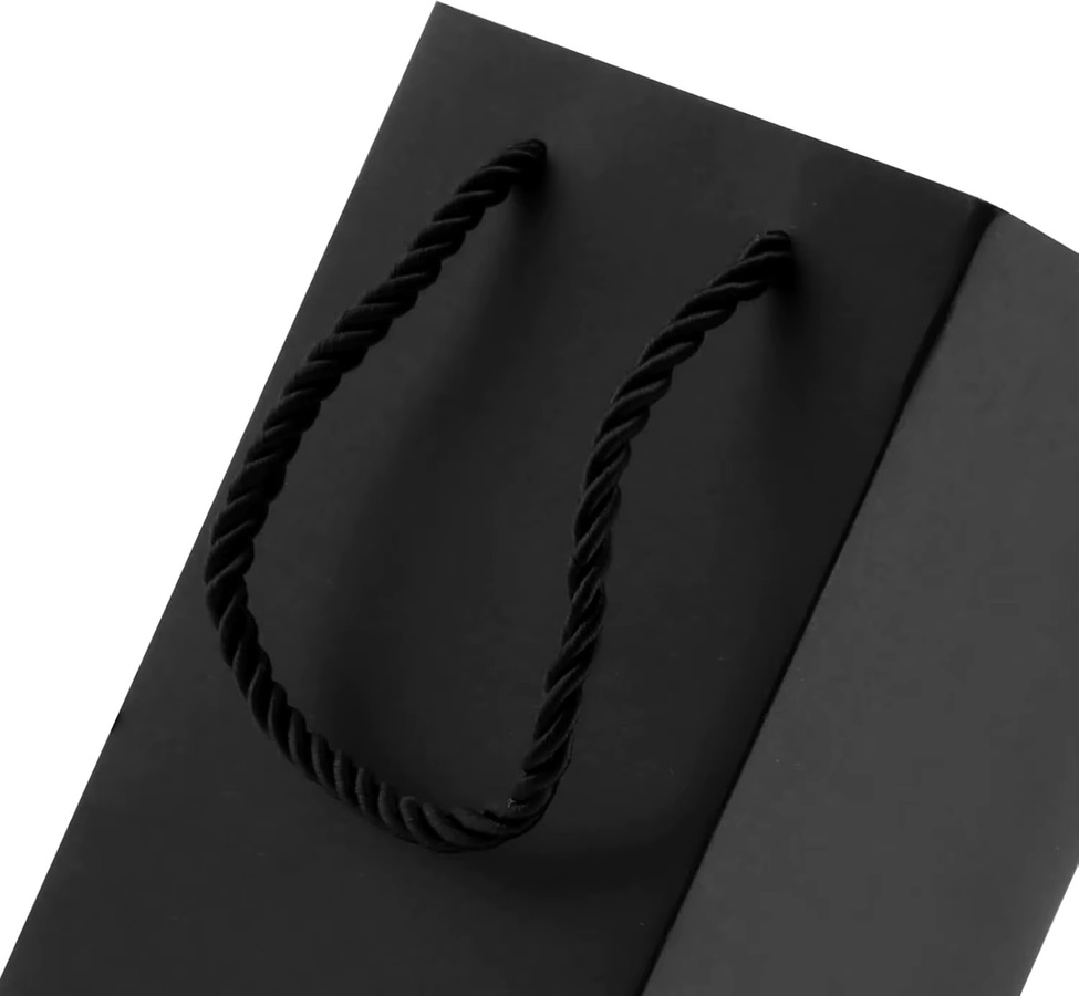 10 Stück Bastelpapiertragetaschen mit Griff für 750 ml Weinflaschen in Schwarz und Grau, funkelnde Flaschentaschen für Champagner und Wein - Bild 3
