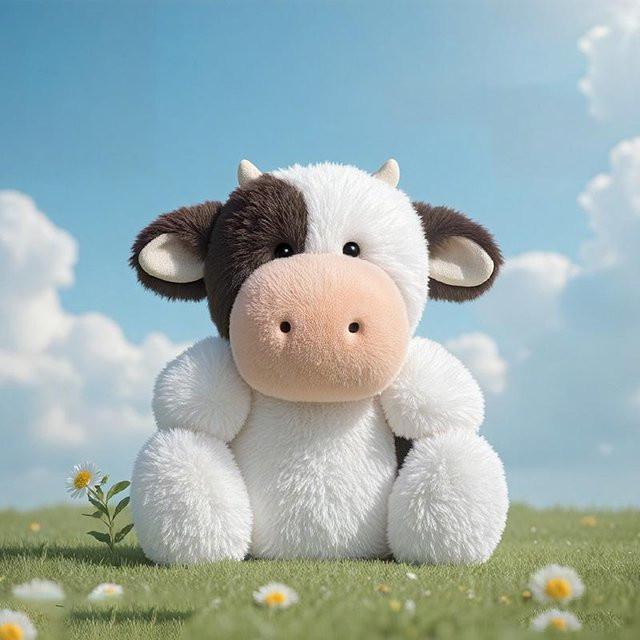 Kawaii Milch Kuh Plüschtier Puppe, Plüsch / Textil, 26cm, ab 3 Jahre - Bild 1