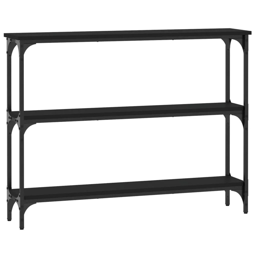 vidaXL Konsolentisch in Schwarz mit industrieller Note aus Holzwerkstoff und Metall, B/T/H: 100 x 22,5 x 75 cm - Bild 2