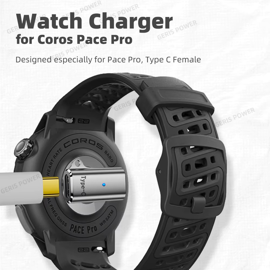 Geris Power USB-C Ladegerät für Coros Pace Pro Smartwatch in Silber - Bild 3