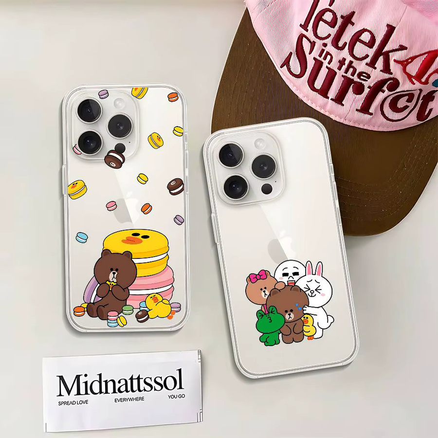I-LineS Friends Niedrige Handyhülle für iPhone 11 bis 17 Pro Max Mini Plus, transparente und stoßfeste Hülle - Bild 2
