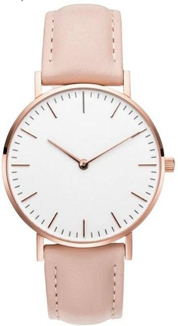 Armbanduhr Roségold, Edelstahl, Quarz, Weiß, Damen - Bild 1