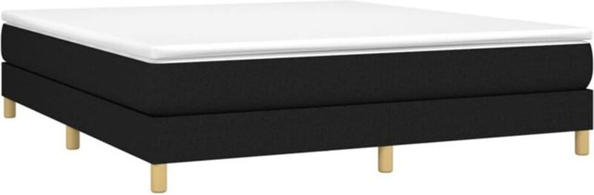 Vidaxl Boxspringbett mit Matratze in Schwarz aus Stoff, B/T/H: 180 x 200 x 25 cm - Bild 1