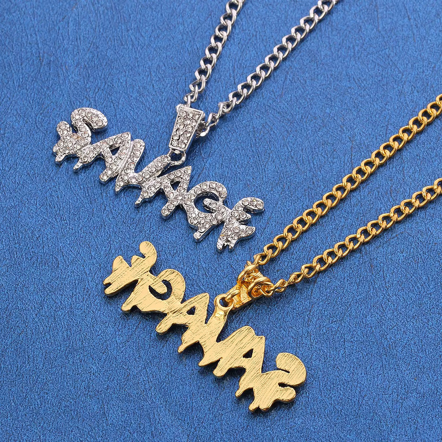 TAKARA TOMY Halskette, Strass-Buchstaben, Kristall, Gold, Unisex - Bild 2