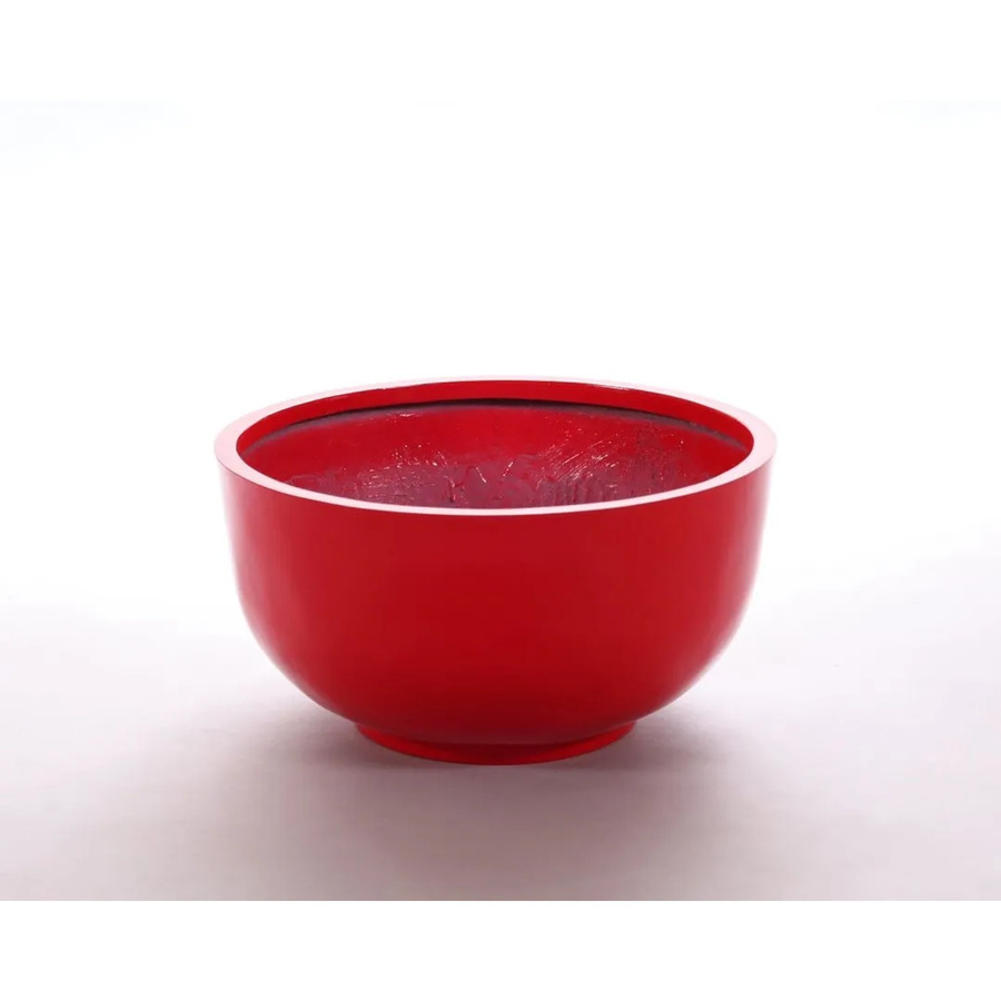 Pflanzkübel Fiberglas Schale Rund von Elegant Einrichten in Rot mit Hochglanz-Finish, Durchmesser: 60 cm, Höhe: 30 cm - Bild 2