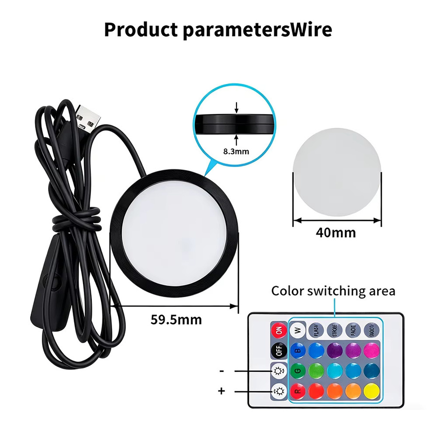 JINGLIN LED-Lampen-Kit für Bambu Lab, verstellbares CCT-Lichtset mit USB-Anschluss, weiß, rundes DIY-Modell-Hardware-Set ohne Lampengehäuse - Bild 2