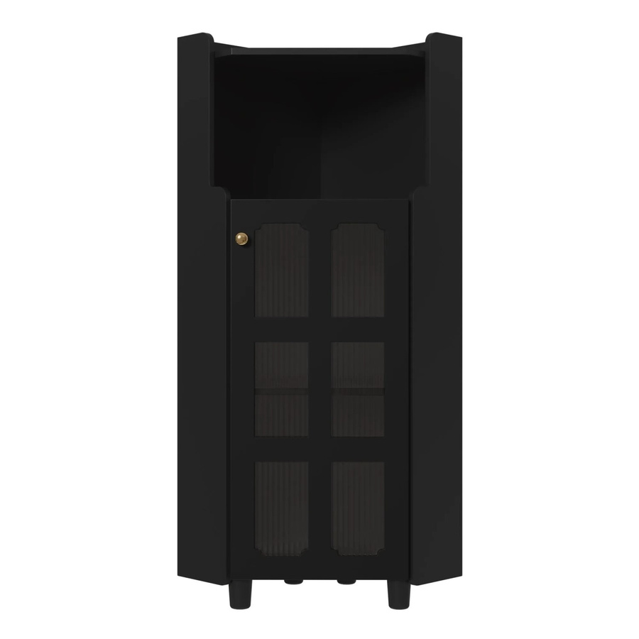 okwish Eckschrank mit LED-Beleuchtung und App-Steuerung, Kommode mit Glastüren in Schwarz, B/T/H: 63,5 x 40,0 x 124,0 cm - Bild 2