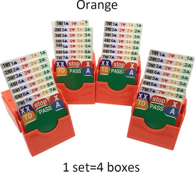 BLINKMOTH Orange Bridge Bietenbox mit Brücke, Papier, Spielkarten, 4er-Set - Bild 1