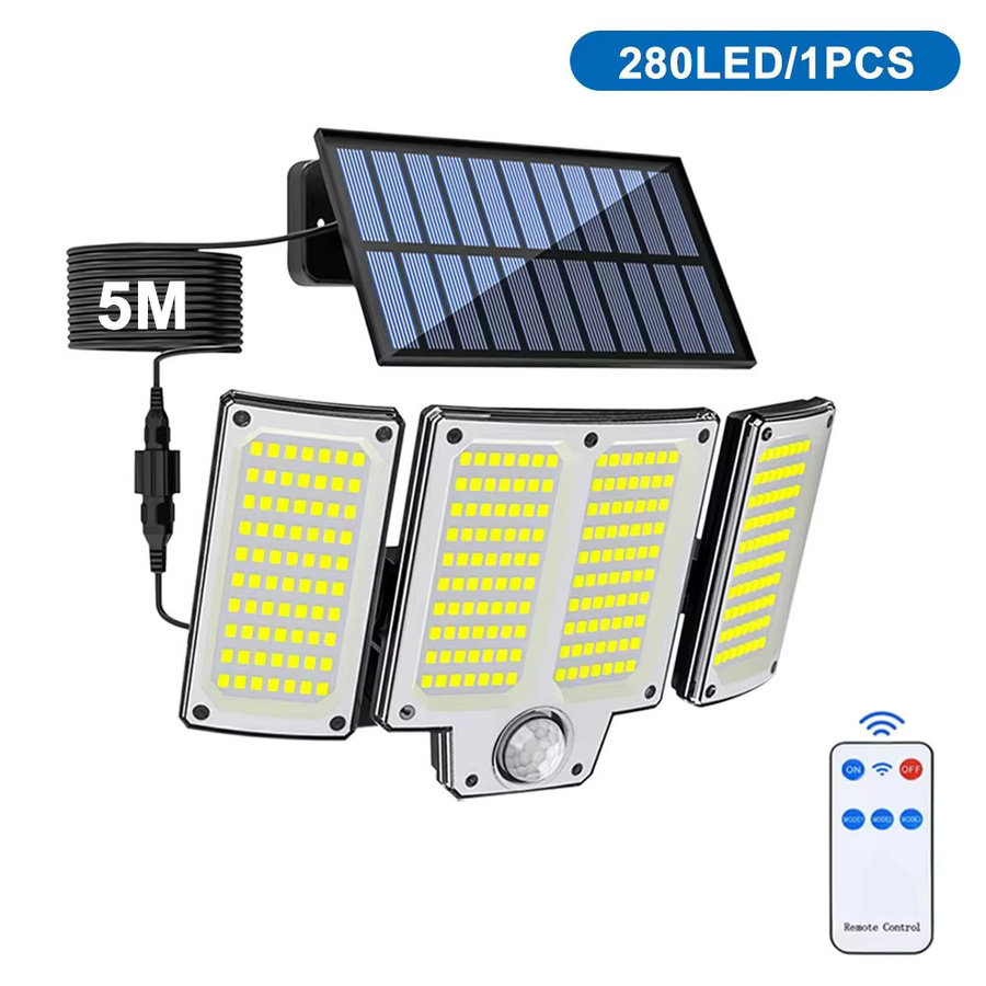 KDULIT Solar-LED-Flutlicht mit Bewegungssensor in Schwarz, moderne Außenleuchte für Garten und Wand mit 3 Modi und kühlem Weißlicht - Bild 7