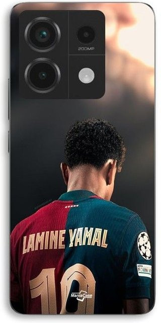 MANIACASE Silikon Handyhülle für Xiaomi Redmi Note 13 Pro 5G in Schwarz mit FC Barcelona Design - Bild 1