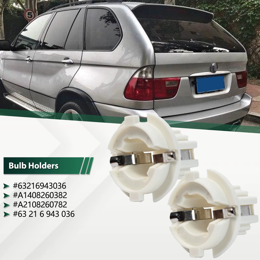 AUTOXBERT 2er-Set Rücklicht-Sockel für BMW X5 E53 E70 E65 E66 X3 E83, Farbe: Weiß, Ersatzteil 63216943036 - Bild 4