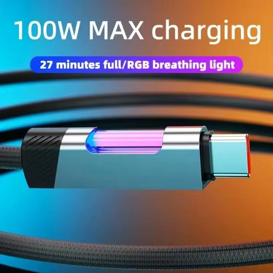 RGB Flowing Night Ladekabel in Schwarz, geflochtenes Drahtmaterial, verschleißfest und zugfest, Länge: 1 m oder 2 m - Bild 3