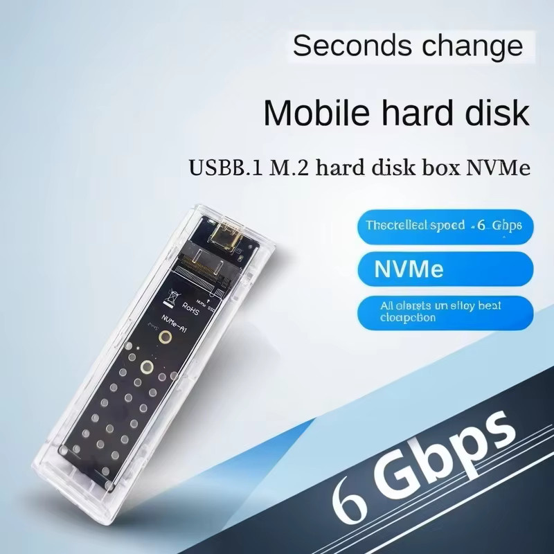 Transparentes M.2 NVMe PCIe SSD-Gehäuse mit USB-C Anschluss für externe Festplatten - Bild 3