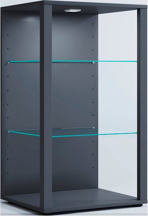 VCM Standvitrine Glasol in Grau mit Glastüren, B/T/H: 52 x 44 x 90 cm - Bild 1