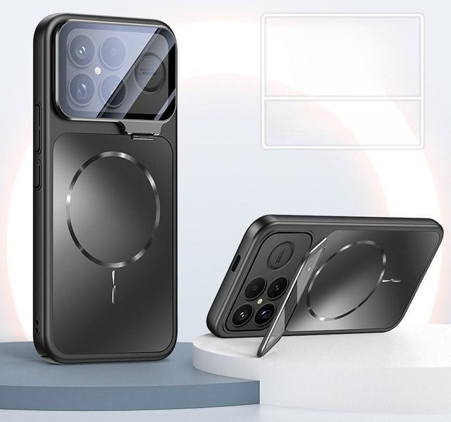 YULIN Kameraobjektivschutz Hülle für POCO F8 Ultra und POCO F8 Pro, Stoßfestes Hartes PC Cover mit Kabellosem Laden, Transparent oder Schwarz - Bild 1
