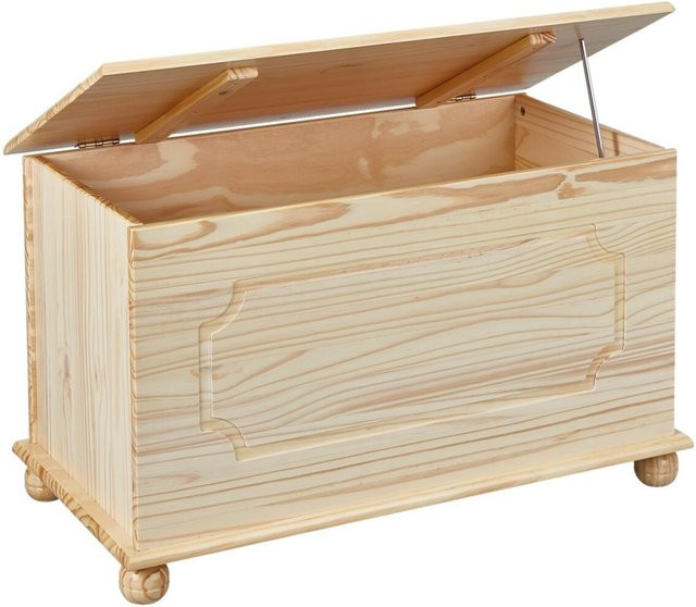 Truhe Emel von Inter Link aus Weihrauchkiefer Massivholz in Natur Braun und Beige B/H/T: 89 x 53 x 47 cm - Bild 1