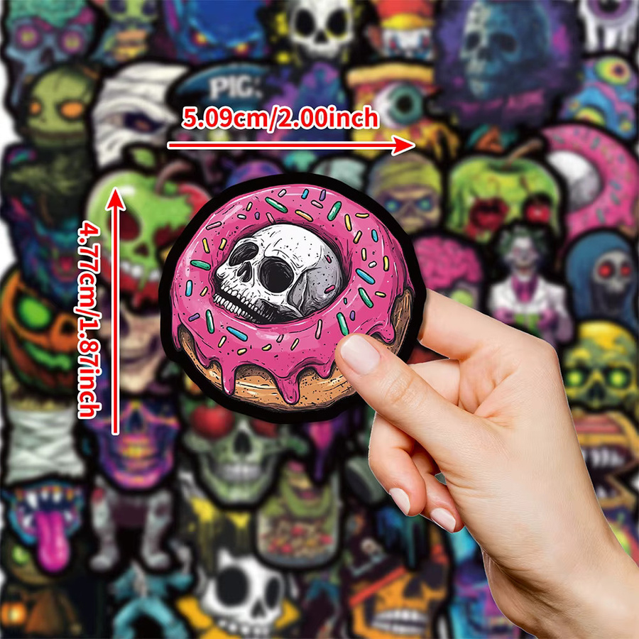 Kpustyle Horror Joker Schädel Aufkleber Set, Wasserdichte Sticker in Multicolour für Laptop, Skateboard und Motorrad - Bild 4