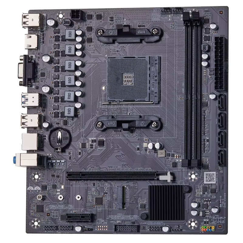 QIYIDA B450 Motherboard für AM4 CPU, unterstützt DDR4 Desktop RAM, NVME NGFF M.2 und USB 3.0, Farbe: Schwarz - Bild 2