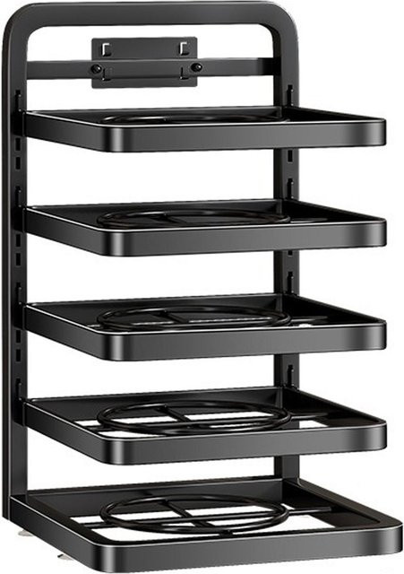 Aimo 5-stufiges Küchenregal aus Metall in Schwarz, höhenverstellbar und abnehmbar für die Arbeitsplatte - Bild 1