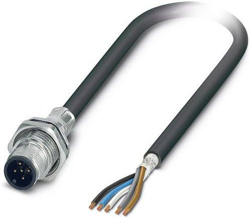 Phoenix Contact 1419412 Sensor-Aktor-Einbausteckverbinder M12 Stecker, 5-polig, Schwarz, Schraubanschluss - Bild 1