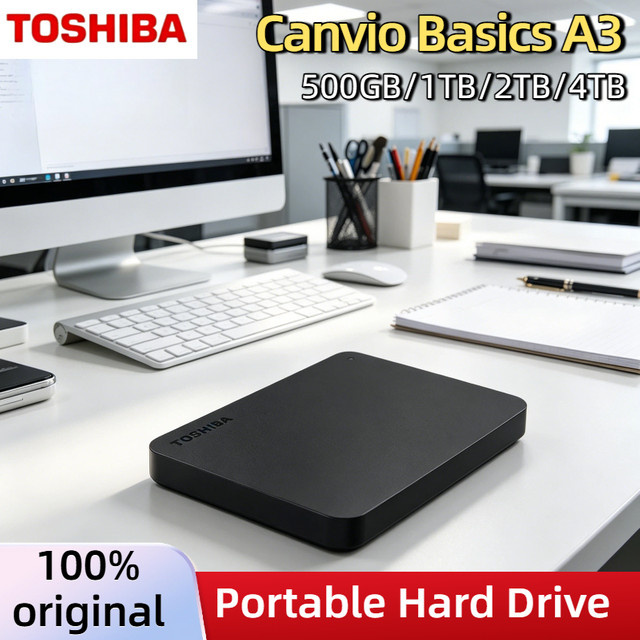 Toshiba Canvio Basics A3 Externe Festplatte USB 3.0 Matt Schwarz 500 GB - Bild 1