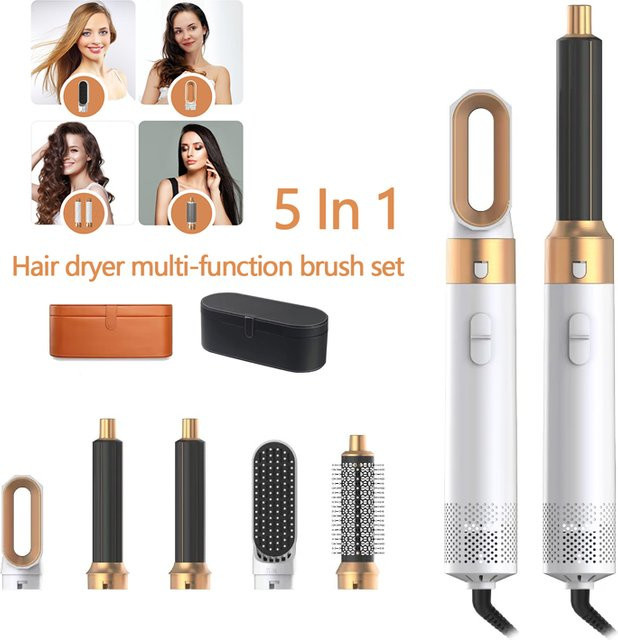 IROVNE 5-in-1 Heißluftkamm, Haartrockner, Lockenstab, Glätteisen, Unisex - Bild 1
