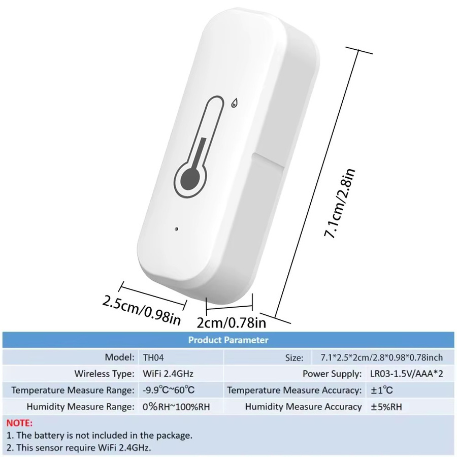 Tuya WLAN Temperatur- und Feuchtigkeitssensor in Weiß mit Smart Life App-Steuerung für dein Smart Home - Bild 2