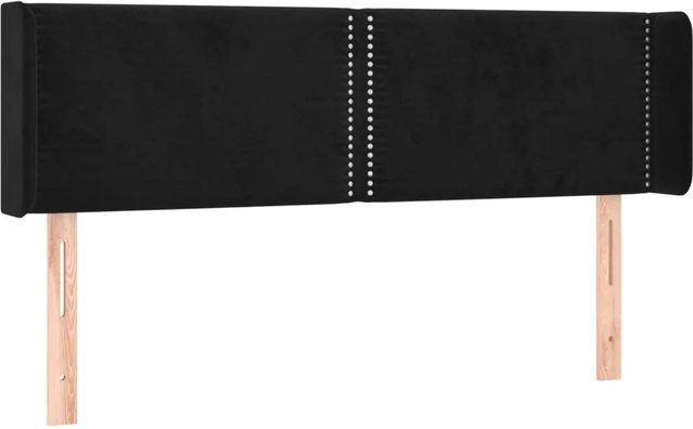 vidaXL LED Kopfteil aus Samt in Schwarz mit USB-Ladeport und integrierter Beleuchtung, B/H: 147 x 88 cm, Tiefe: 16 cm - Bild 1