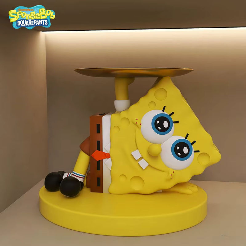 SpongeBob Schwammkopf Statue von Potdemiel in Gelb mit Aufbewahrungsplatte als Deko-Ornament für deinen Schreibtisch oder deine Veranda - Bild 2