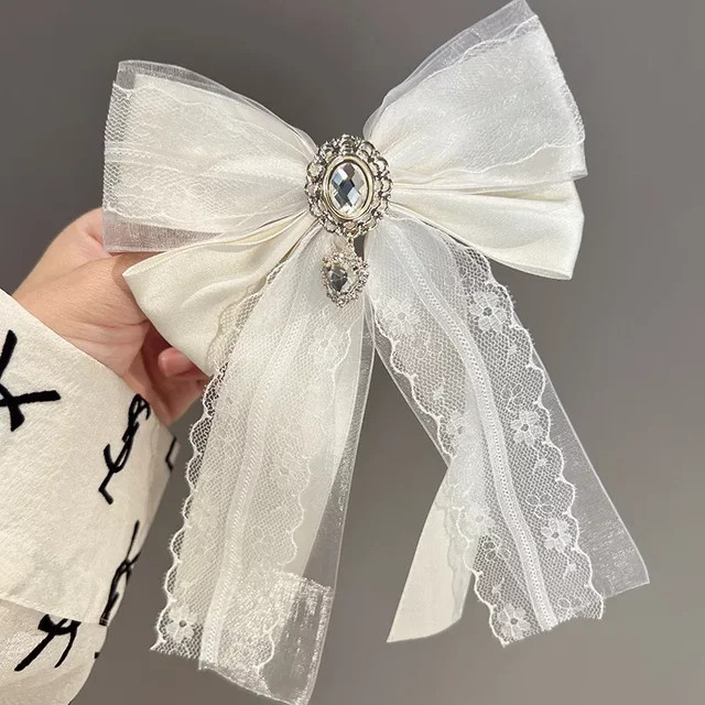 QianYueRui Haarnadel Fliege, Spitze, Strass - Bild 1