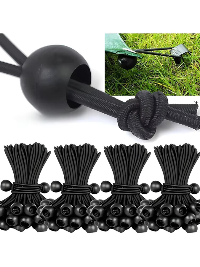 BRS Bungee-Ball-Verbindungsstücke für Planen und Zelte, 10 Stück elastische Seilenden zur Befestigung - Bild 6
