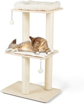 AniOne Kratzbaum Lilly in Beige mit integriertem Spielzeug und abnehmbarem Bezug, H x B x T: 105 x 40 x 40 cm - Bild 1