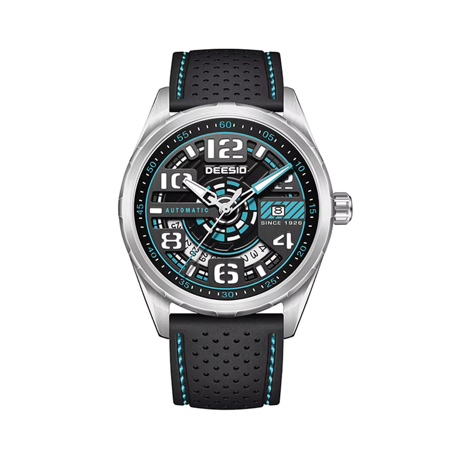 Deesio Armbanduhr Automatik, Edelstahl, Silber, Silikon, Herren - Bild 7
