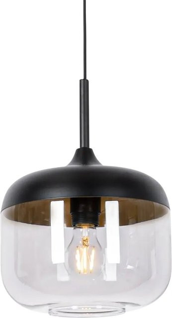 QAZQA Design Hängelampe Kyan in Schwarz und Gold mit Rauchglas und E27 Fassung - Bild 1