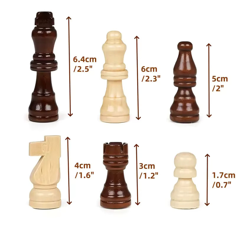 Yernea Magnetisches Schachbrett Reise-Schach, Holz, 2-teiliges Set - Bild 3