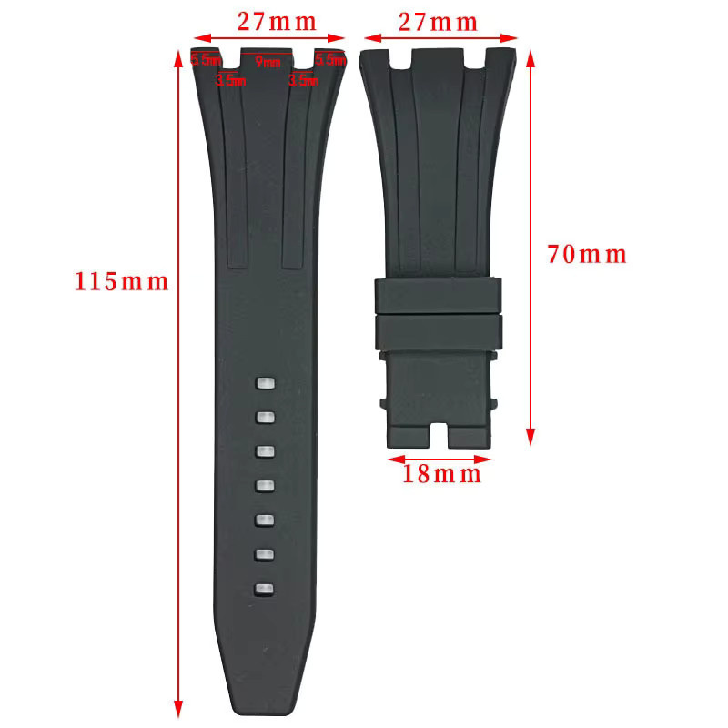 HQstrap Armband, Silikon, Schwarz, Unisex, 27mm - Bild 4