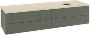 Villeroy & Boch Waschtischunterschrank Antao mit Frontstruktur und Beleuchtung in Grau-Grün, B: 160 cm, T: 50 cm - Bild 1