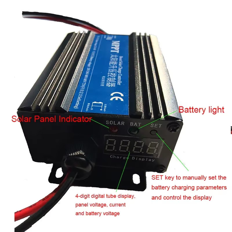 luxuglow MPPT 300W Solar-Boost-Laderegler für Elektrofahrzeuge in Schwarz - Bild 3