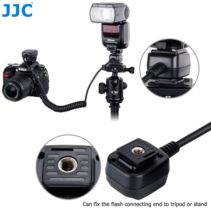 JJC TTL-Off Kamera-Blitzschnur für Nikon D-Serie DSLR und Speedlites SB-5000/SB-800, Schwarz, 1,3 m - Bild 4