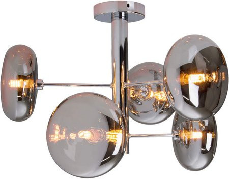 Näve Leuchten Deckenleuchte Orion aus Chrom und Glas, silberfarben, B/H/T: 53 x 38 x 53 cm, 6 G9 Brennstellen - Bild 3