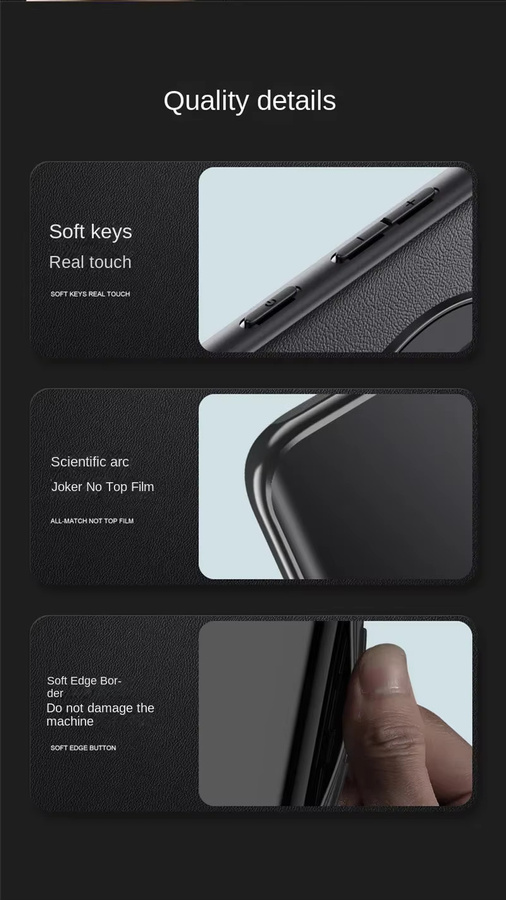 Stoßfeste PU-Lederhülle in Schwarz für Xiaomi 14T, 15T Pro, 17T, Mi 13T und 15 Ultra mit mattem Silikon-Rahmen - Bild 4