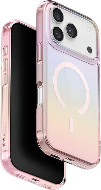 UNIQ Iridescia MagClick MagSafe Schutzhülle für Apple iPhone 17 Pro in Pastellblau und Multicolour - Bild 1