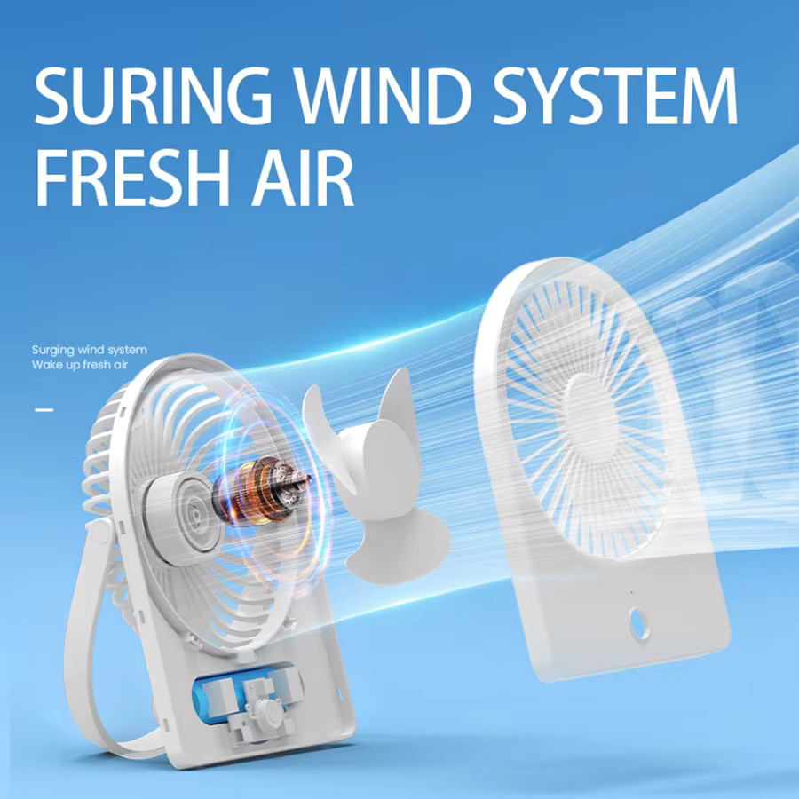 HAOYUNMA 3-in-1 Tragbarer Tischventilator in Pink mit 3 Geschwindigkeitsstufen, leiser USB-Ventilator als Tisch- oder Wandventilator für Zuhause, Büro und Reisen - Bild 2