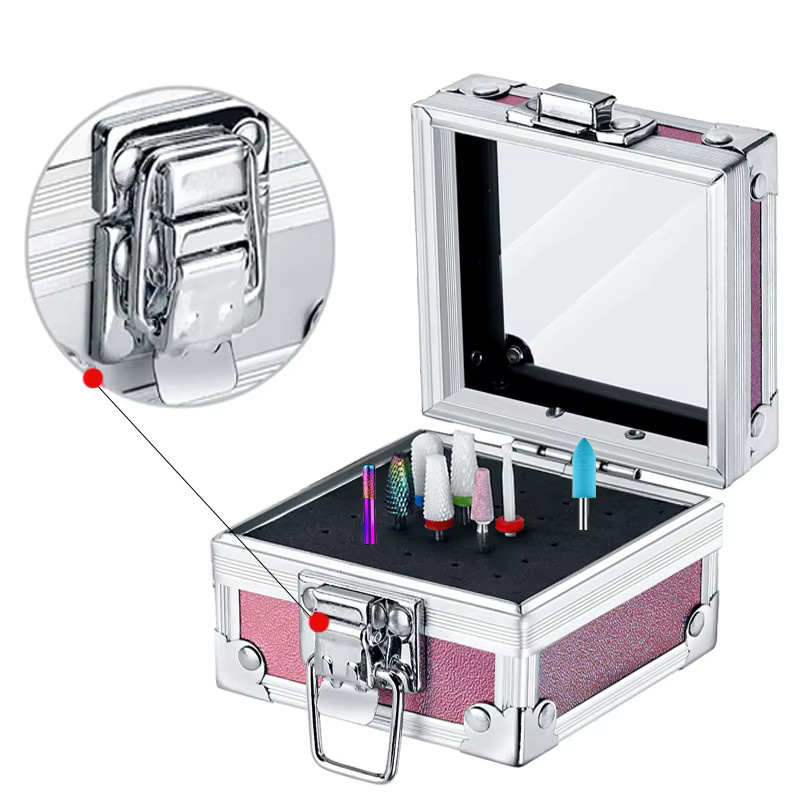 JEARLYU Nagelbohrer Halter Box, Aluminium, Metallic, 25 Löcher - Bild 5