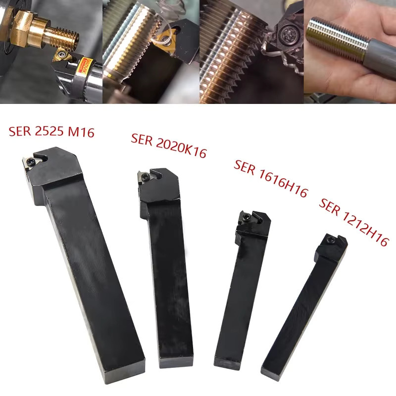 Intlshaft CNC Drehmeißel Halter mit Außengewinde für Drehmaschinen, Cutter Bar Werkzeugset in Schwarz - Bild 3