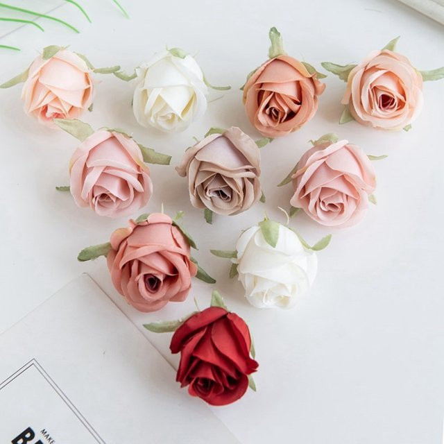 TTCY Künstliche Seidenrosen mit Perlen für Hochzeit, Party und DIY-Dekoration in Pink - Bild 1