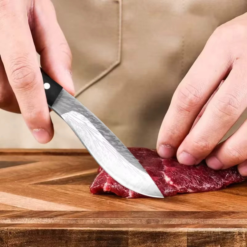 GuanQi Ausbeinmesser aus Edelstahl mit Scheide, handgeschmiedetes Fleischmesser für Grillen und Küche - Bild 5