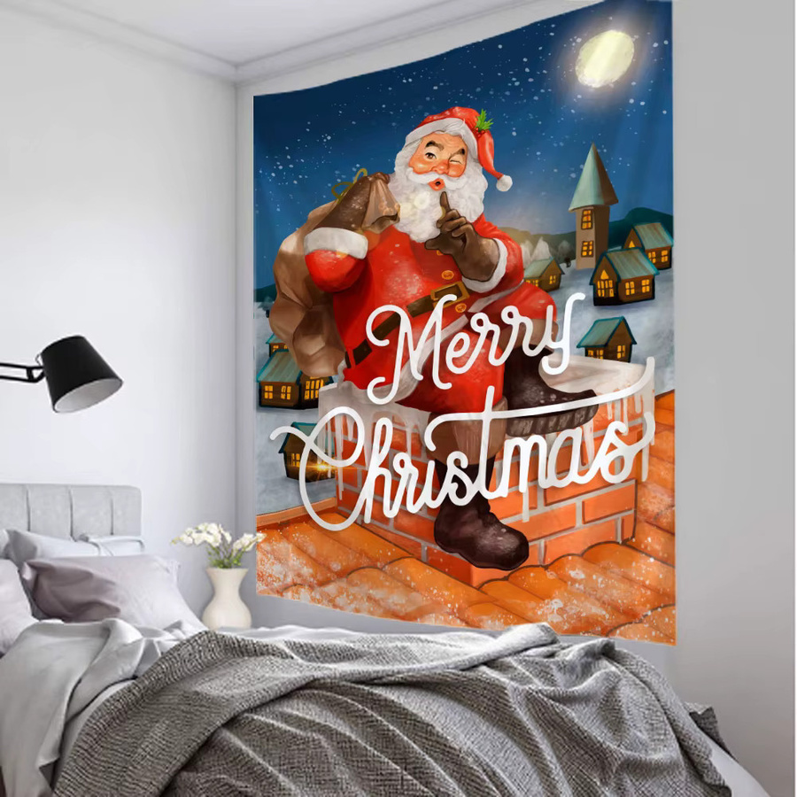 VIKAMA Wandteppich mit Weihnachtsmotiv in Mehrfarbig, Rechteckig, B/H: 75 x 75 cm - Bild 1