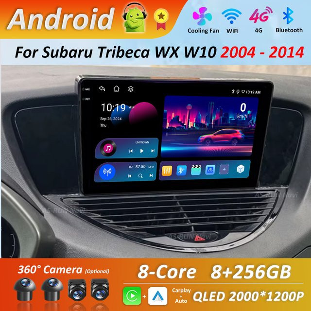 KJ-NAVI Android 16 Multimedia-Player für Subaru Tribeca WX W10 (2004 - 2014) mit GPS, WiFi, 4G und HD-Bildschirm in Schwarz - Bild 1