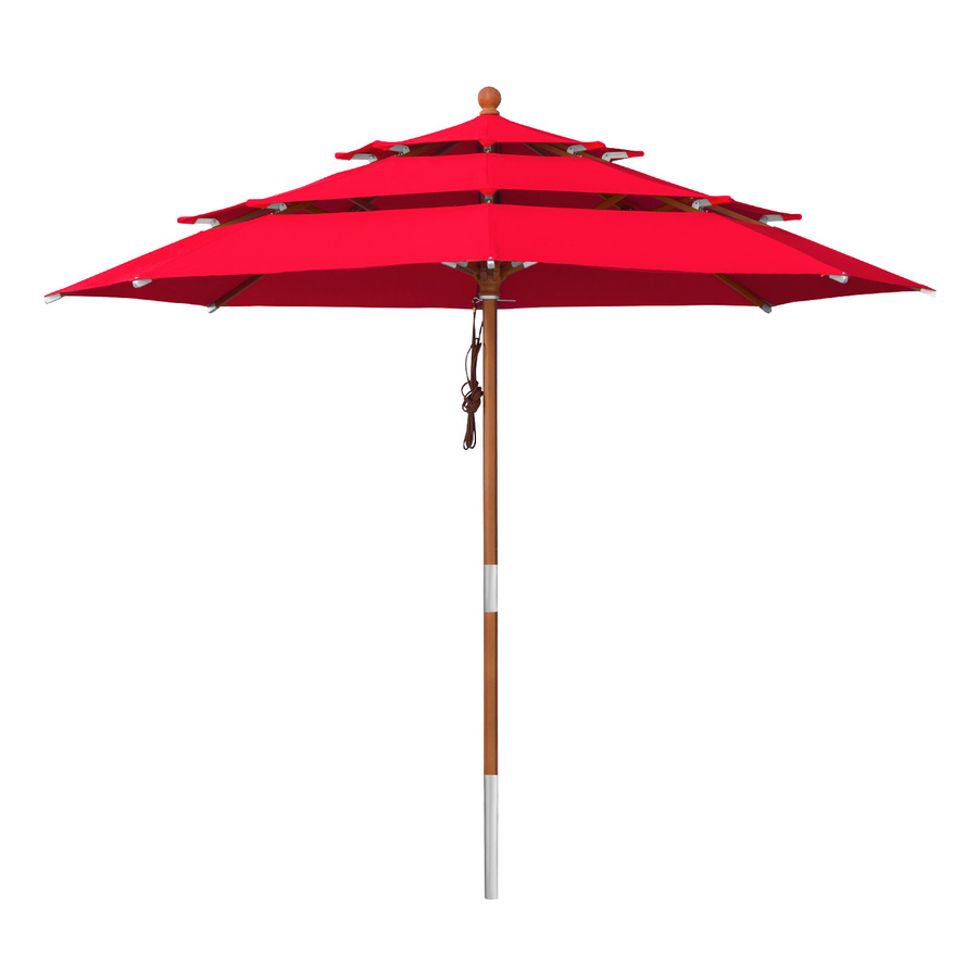 anndora Sonnenschirm Rote Brise, rund, Farbe: Rot, Durchmesser: 300 cm, 3 Etagen, UPF 50+ - Bild 1